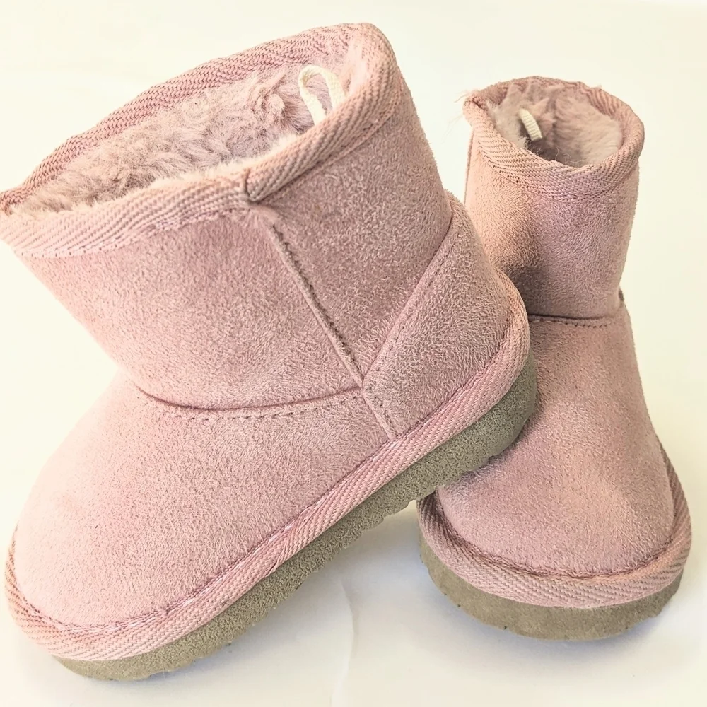 Infant Girls Faux-Suede Faux-Fur Lined Boots